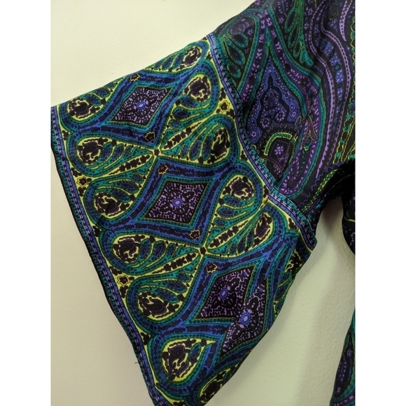 Alice & Trixie 100% Silk Boho Paisley Top - Picture 6 of 7